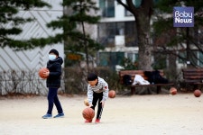 농구하기 좋은 포근한 날씨