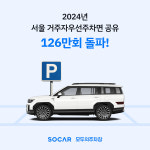 쏘카 모두의 주차장 126만 회 공유…도심 주차난 완화 기여