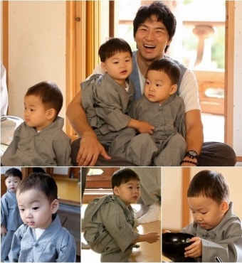 ‘슈퍼맨’ 송일국, 삼둥이와 템플스테이 체험..“극락에 온 거 같아요”