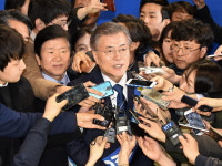 [포토] 민주당 충청경선 승리한 문재인 “반드시 정권교체”