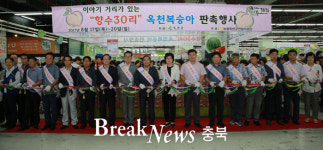 옥천군 복숭아, 서울 판촉행사···농협유통 창동점 할인행사