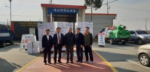 호성 INT, 경산시 축산농가와 농민에 방역용 마스크 기부