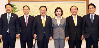 여야 원내대표 회동, '선거제·공수처' 이견 차만 확인