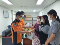 감천중학교 학생들, 마스크 스트렙 제작 사하소방서에 기부해..