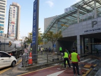 의정부시시설관리공단 ,의정부역 서부광장 물청소 및 소독실시