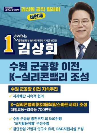 김상회 수원시장 예비후보, 세 번째 공약은 수원 군공항 종전부지 활용전략