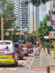 구리소방서, 소방차 길 터주기 훈련 실시