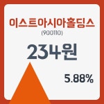 이스트아시아홀딩스 주가및 증권차트 31일  현재 234원  및 증권차트정보