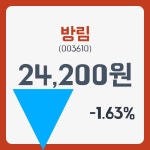 방림 주가및 종목 차트 4일  현재 24200원  및 증권차트정보