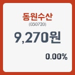 동원수산주가 1월 31일 현재 9270원  및 증권차트정보
