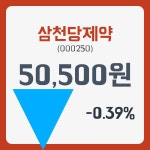 삼천당제약 주가& 주가 정보 27일  현재 50500원  및 증권차트
