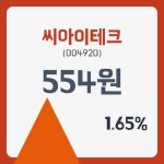 씨아이테크주가 4월 18일 현재 554원  & 증권시세