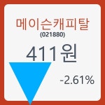 메이슨캐피탈주가 5월 7일 현재 411원  및 증권차트정보