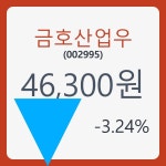 금호산업우 주가및 증권차트 8일  현재 46300원  및 종목 차트