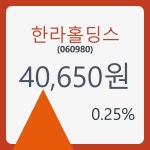 한라홀딩스 주가및 증권차트 15일  현재 40650원  및 증권 차트 분석