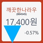 깨끗한나라우 주가& 주가 정보 24일  현재 17400원   , 증권 그래프 분석