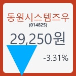 동원시스템즈우 주가& 주가 정보 24일  현재 29250원  및 증권 차트 분석
