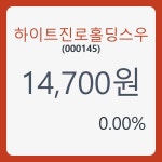 하이트진로홀딩스우주가 7월 26일 현재 14700원  및 증권 차트 분석