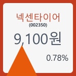넥센타이어 주가및 증권차트정보 26일  현재 9100원  & 주가 정보