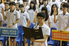 당진 석문중, 흡연학생 없는 청정학교 달성 선포식 가져