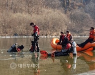 금산소방서, 동절기 수난사고 대비 인명구조 훈련실시