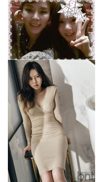 윤영주-이열음, 엄마와 다정샷에 이어 누드톤 착시 원피스로 명품몸매 과시