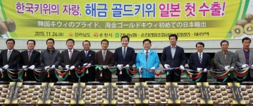 전남산 골드키위 해금 12t, 일본 첫 수출