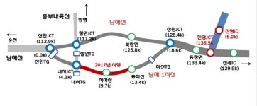 도공, 남해 1지선 연말에 크게 넓어진다