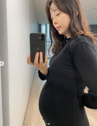박은영 아나운서, 임신 8개월 만삭 근황+민낯 미모 공개 