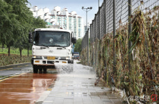 중랑천변 살수 복구작업