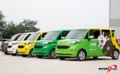 그린카, 라인 캐릭터 랩핑카 100대 선보여