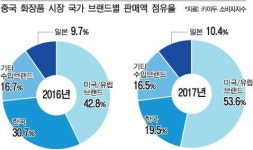 중국 화장품시장 한국 점유율 급락