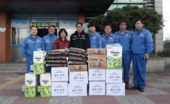 EG포텍, 포항시 청림동주민센터에 성품 전달