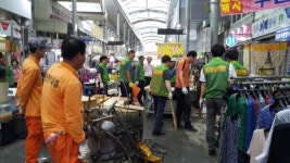 죽도시장 상가번영회,인도 및 라인선 정리