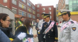 고령署, 다산초교 앞서 교통안전 캠페인
