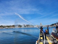 울진해양경찰서, 이동식 소방펌프 교육ㆍ훈련