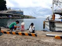 울릉 도동항서 낚시 삼매경
