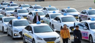 미터기조정 기다리는 택시들