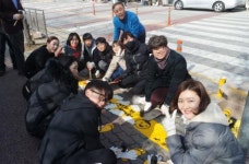 광산구 신창초 주변 노란발자국 설치