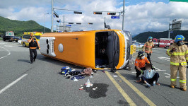 강진서 장날 만원버스 추돌, 42명 중경상