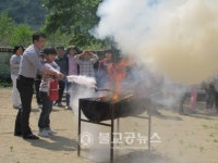 군서초, 지진 화재 대피훈련 실시