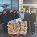 학산면 남녀자율방범대, 경로당 밀가루 전달