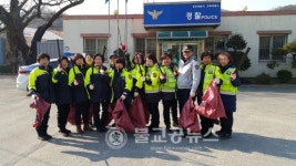 군북파출소, 교통사고 예방 위한 도로정리