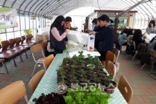 청주동중 4-H학생들  원예실습 교육