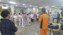 옥천소방서, 큰사랑요양병원 합동소방훈련