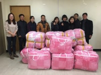 하동군봉사단체, 독거노인에 이불 기증