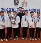 옥천여중 정구부 제48회 전국소년체육대회 단체전 3위 입상