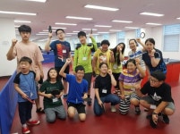 알프스하동종합복지관 여름방학 장애인 청소년 탁구교실 운영