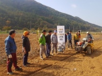 충북농업기술원, 단산마늘 기계파종 시연회 개최