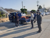 회남면 행정복지센터 산불대비 산불진화장비 작동법 교육 실시